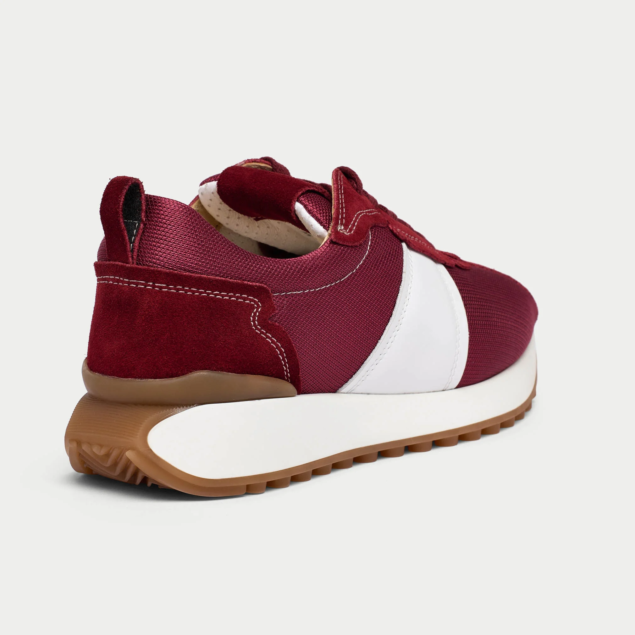 Cosmos - Chunky-Sole Burgundy Wide Fit Trainers - Image 5