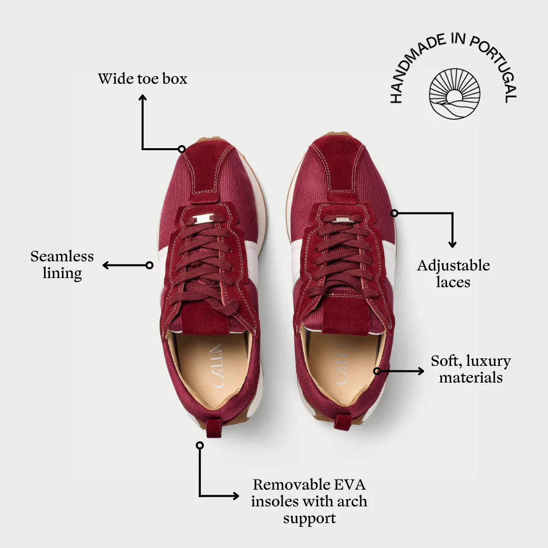 Cosmos - Chunky-Sole Burgundy Wide Fit Trainers - Image 6