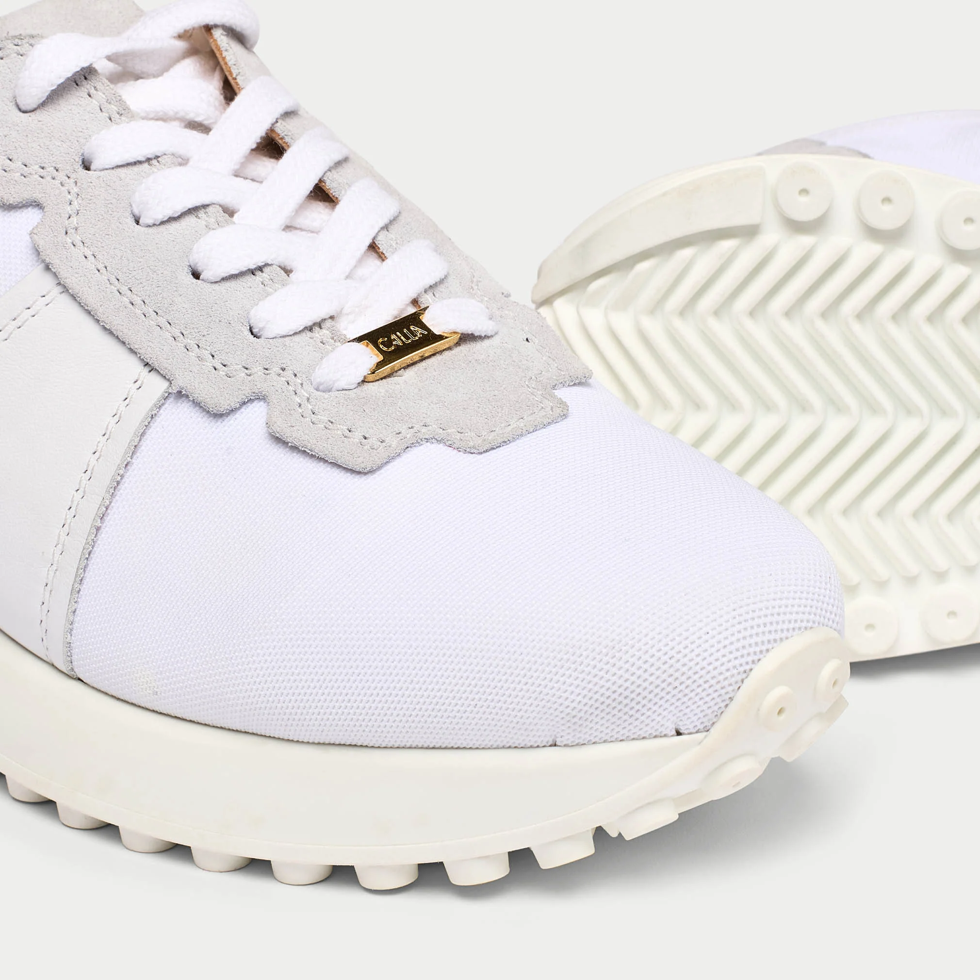 Cosmos - Chunky-Sole White Wide Fit Trainers - Image 4