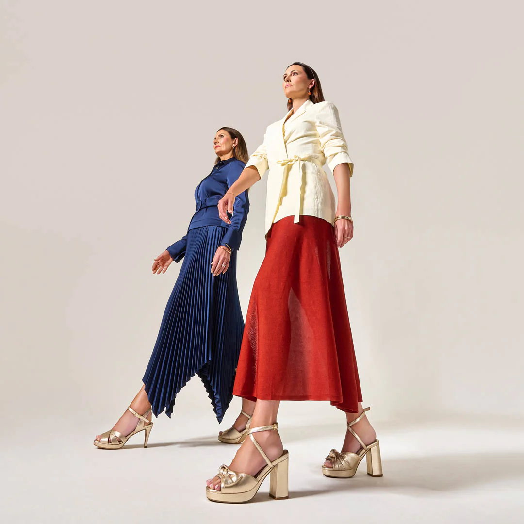 Daisy - Champagne Metallic Block Heels - Image 4