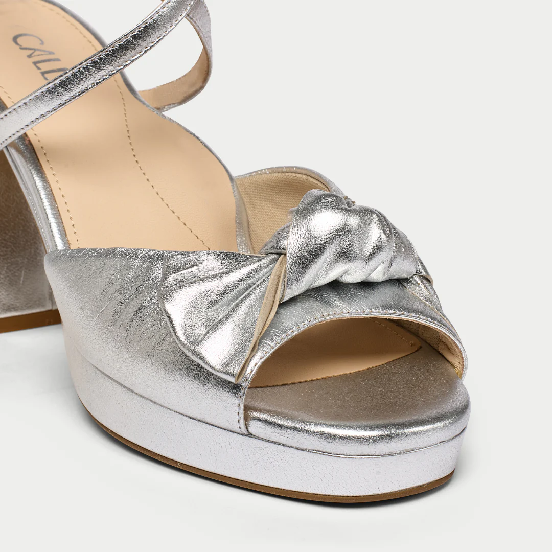 Daisy - Silver Metallic Block Heels - Image 5