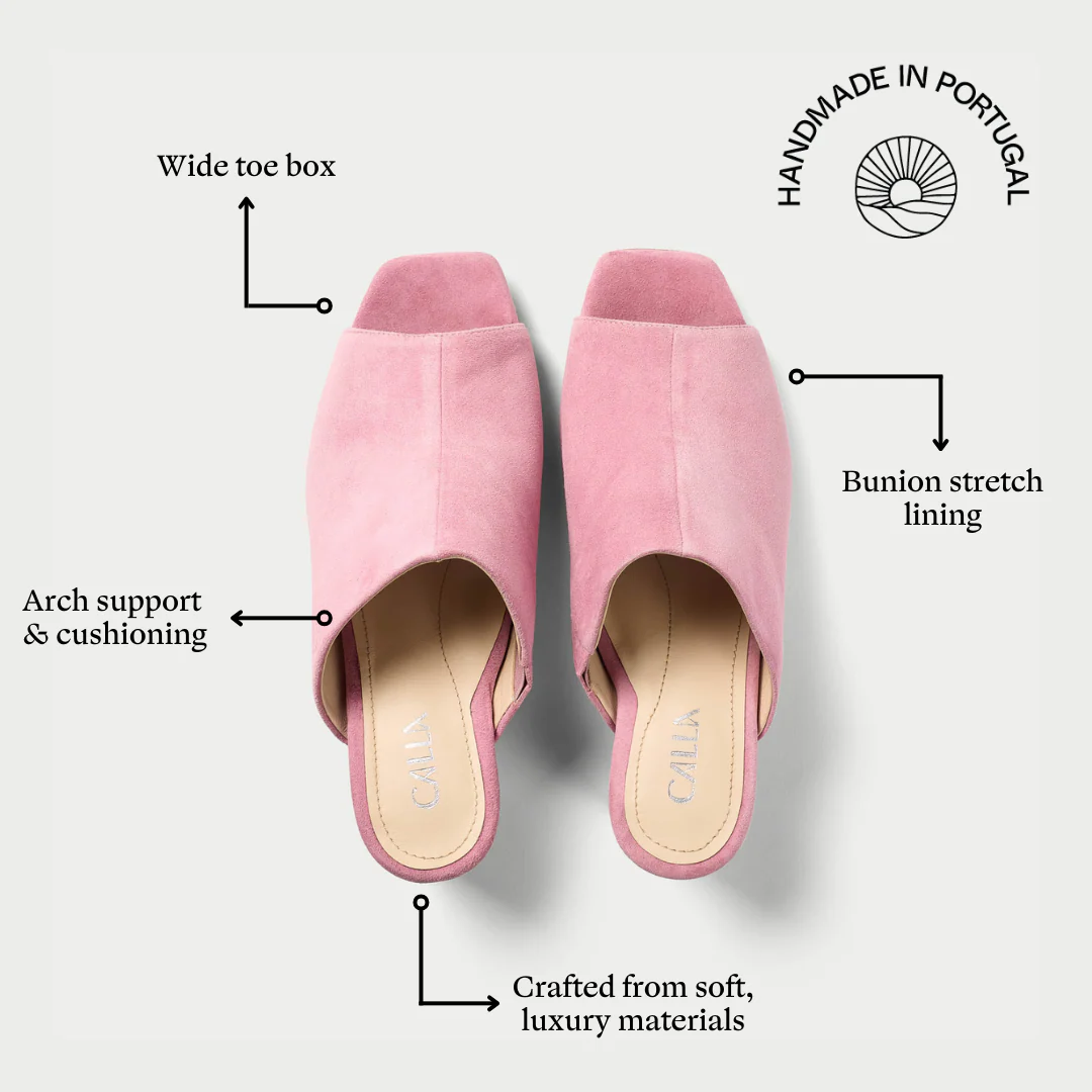 Debbie - Pink Suede Mules - Image 7