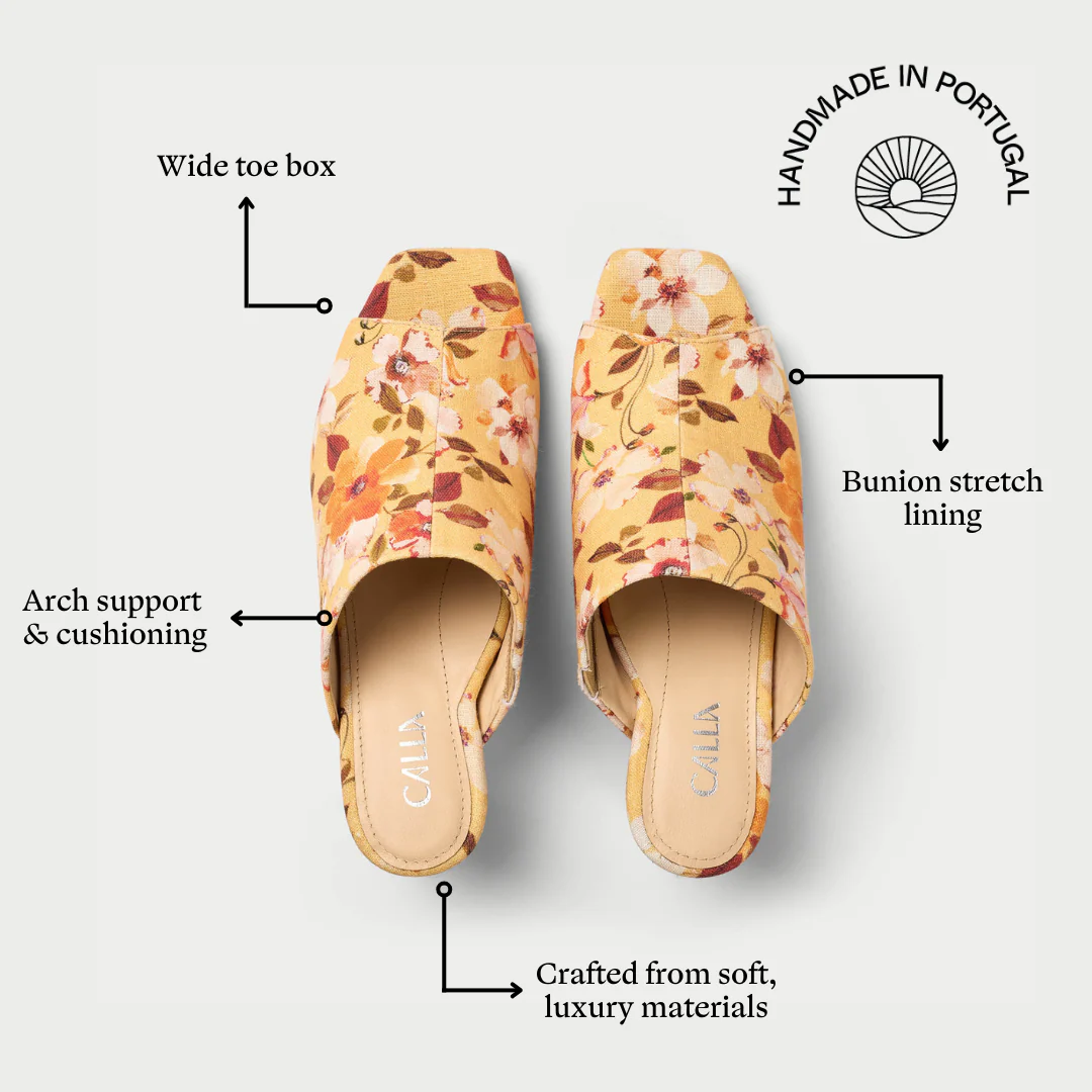 Debbie - Yellow Floral Mules - Image 7