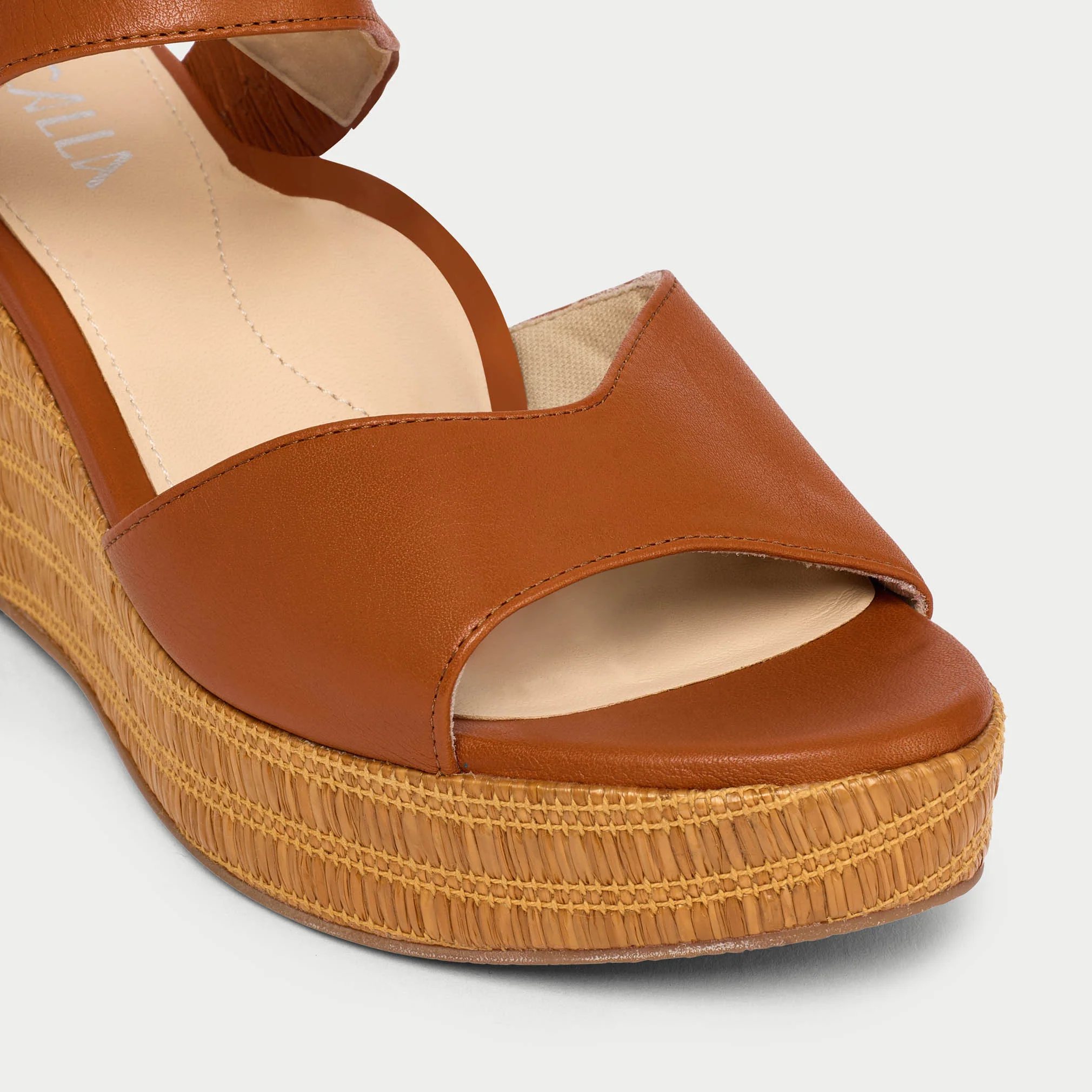 Eloise - Tan Leather Wedges - Image 3