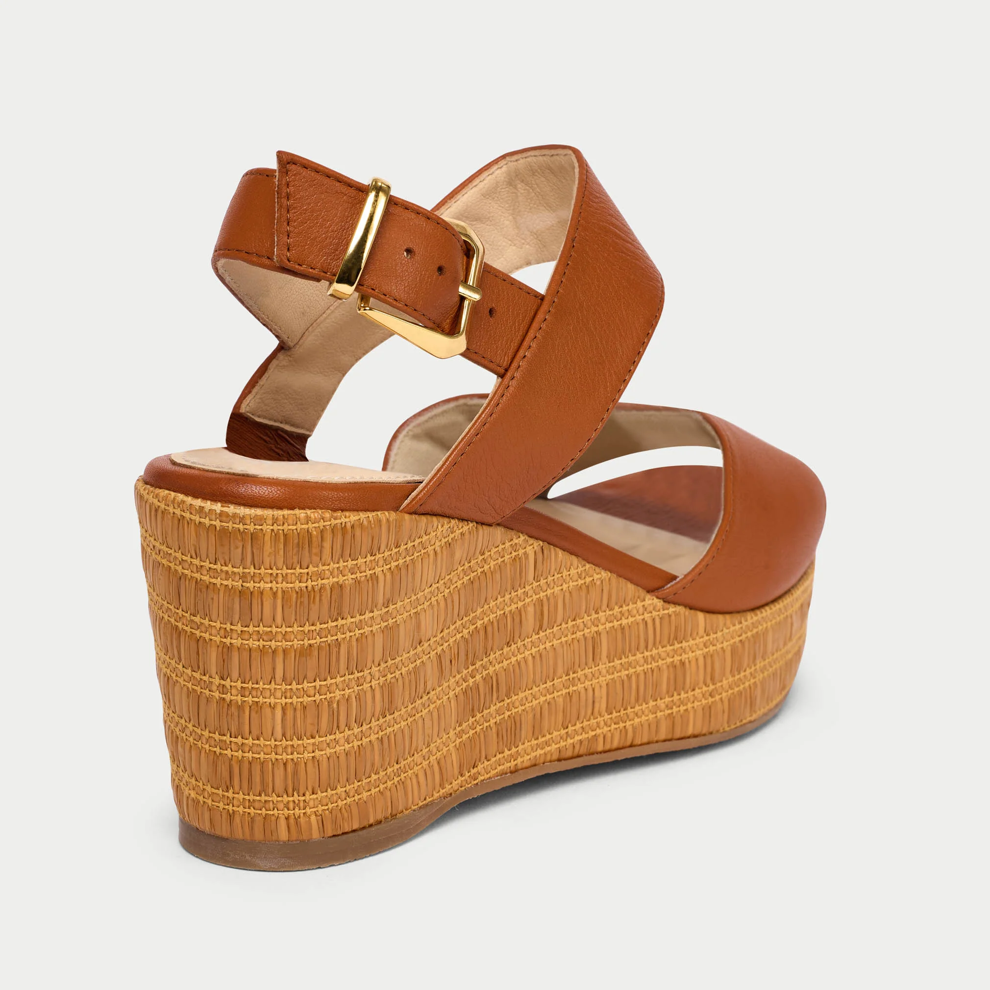 Eloise - Tan Leather Wedges - Image 4
