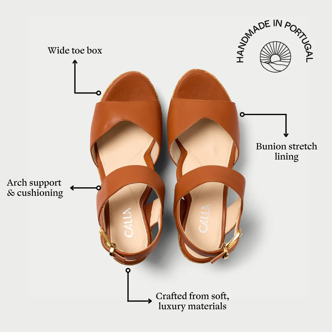 Eloise - Tan Leather Wedges - Image 5