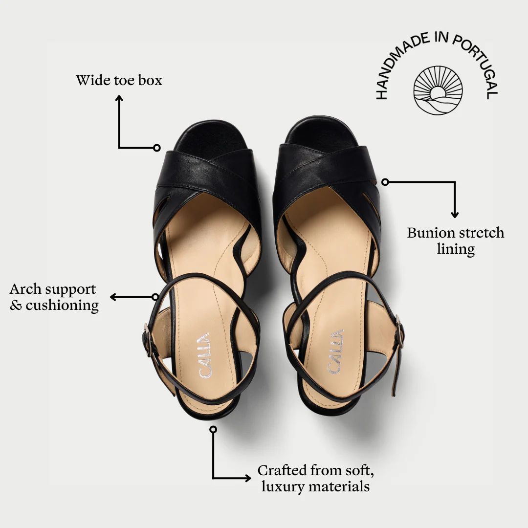 Gracie - Black Leather Block Heels - Image 6