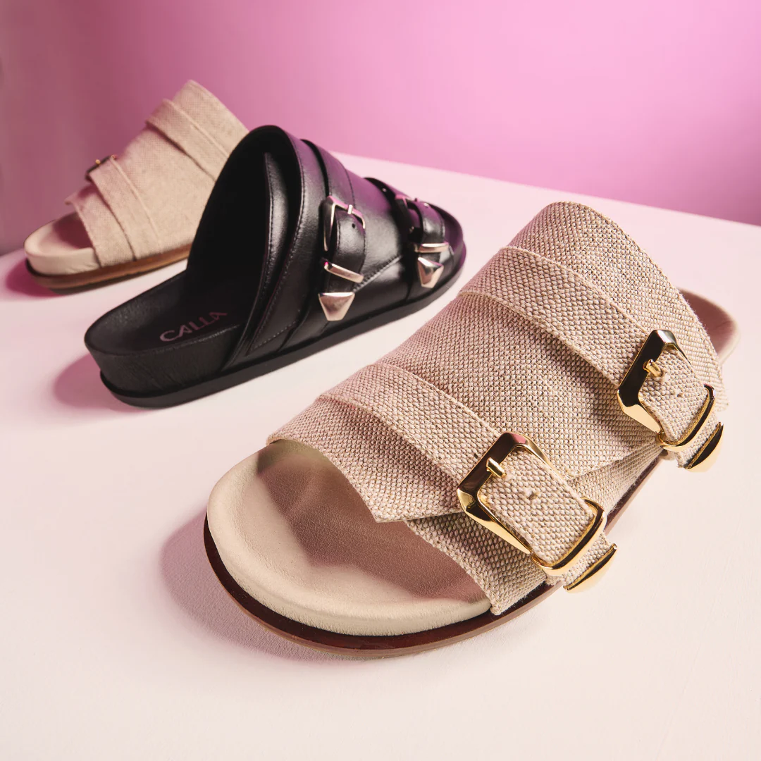 Lily - Black Leather Sandals - Image 8