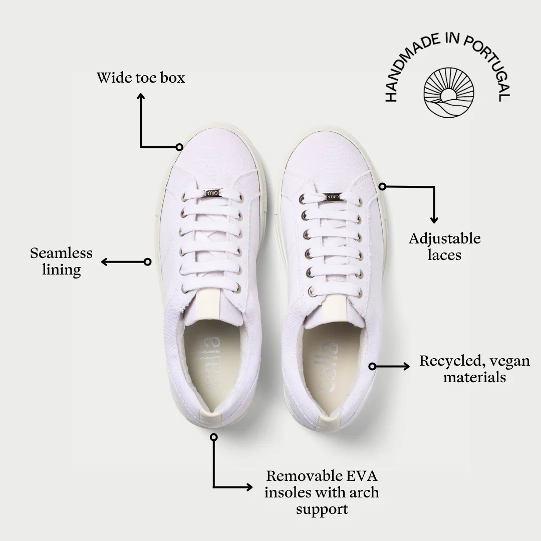 Luna Vegan - White Wide Fit Trainers - Image 7