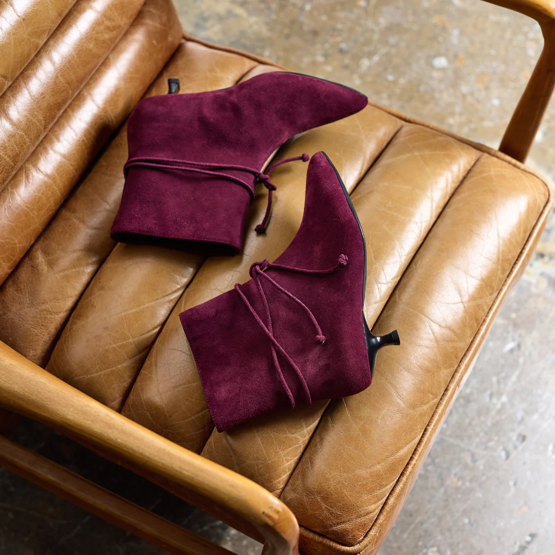 Maisie - Cherry Suede Boots - Image 8