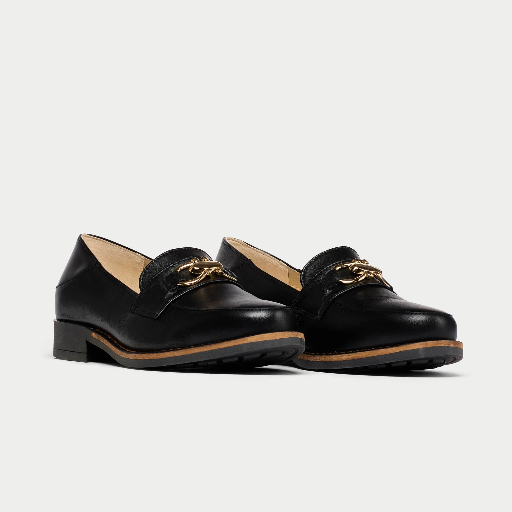 Meredith - Black Leather Loafers - Image 3