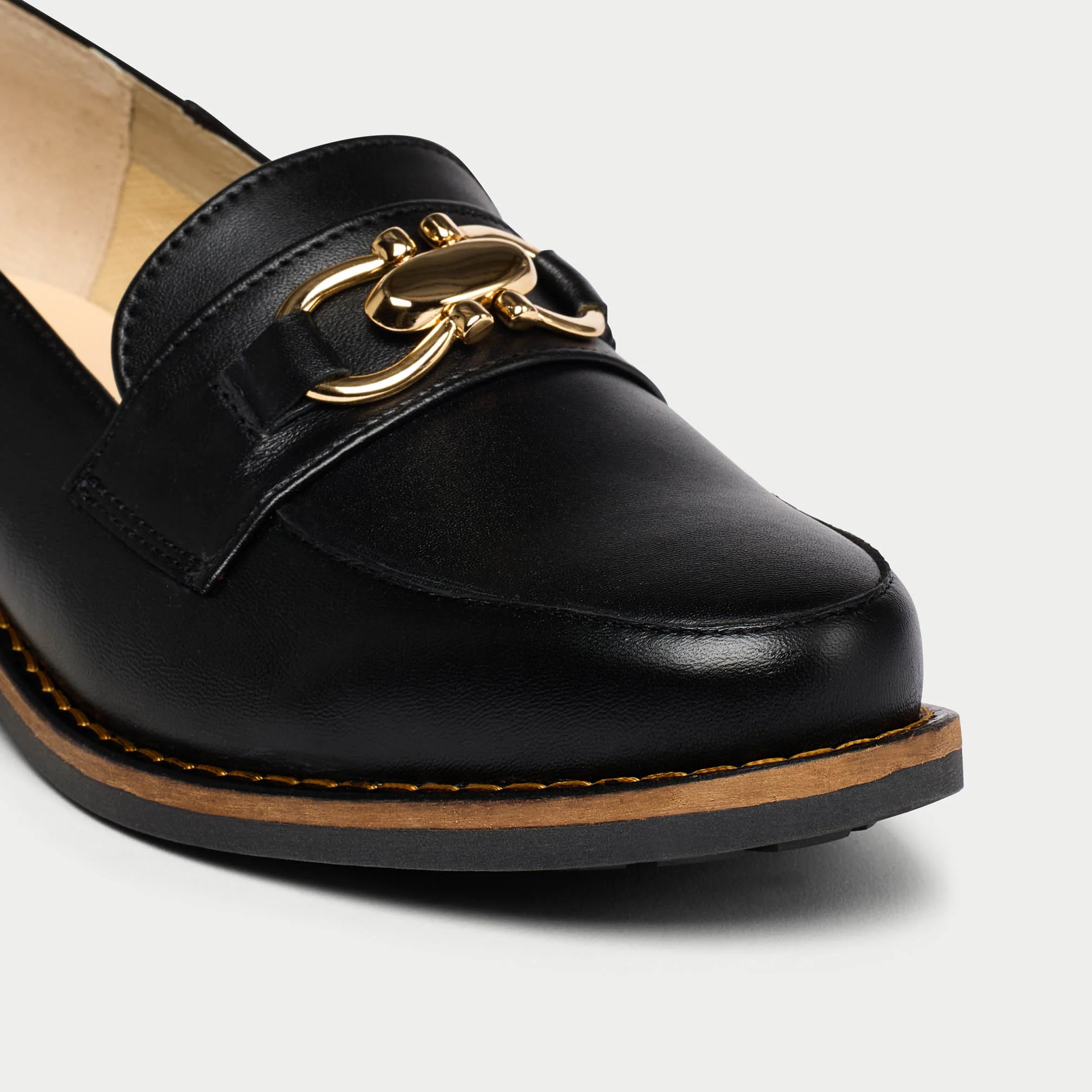 Meredith - Black Leather Loafers - Image 5