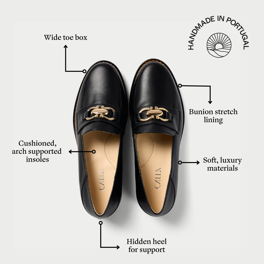 Meredith - Black Leather Loafers - Image 8