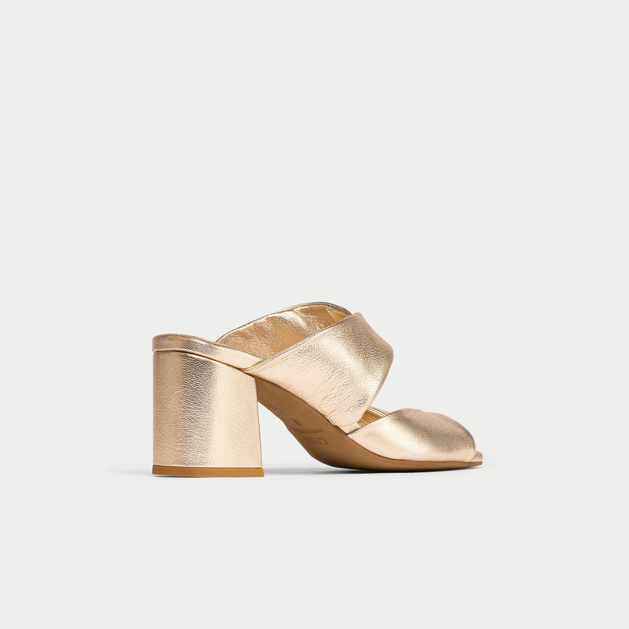Mia - Champagne Leather Mules - Image 8
