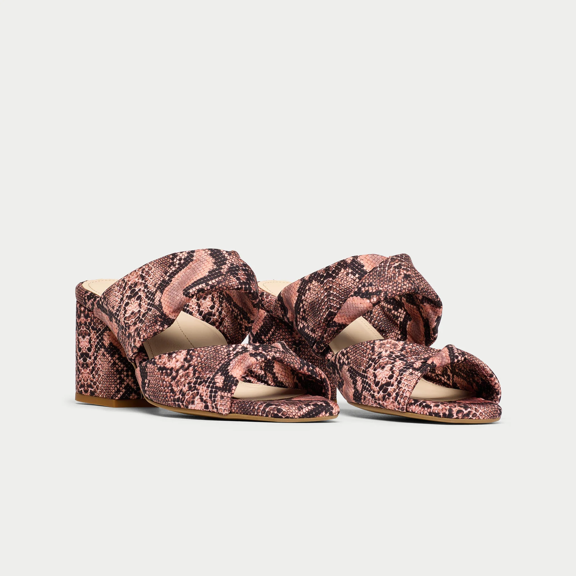 Mia - Pink Snake Mules - Image 5