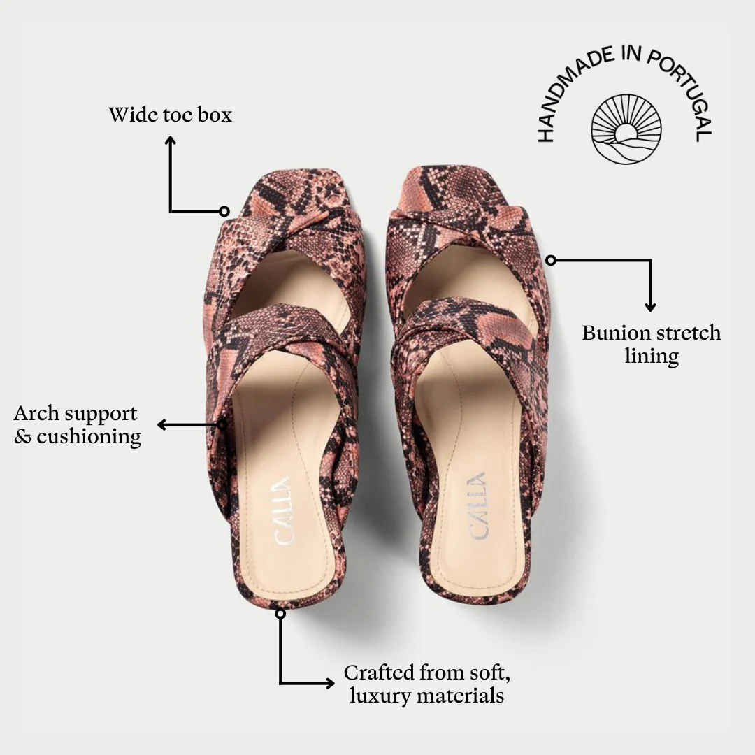 Mia - Pink Snake Mules - Image 8