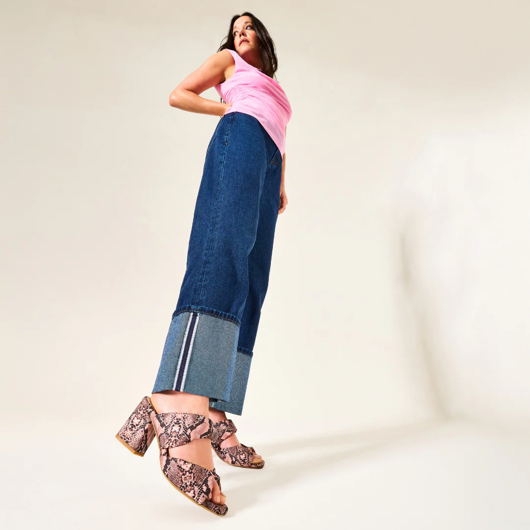 Mia - Pink Snake Mules - Image 9