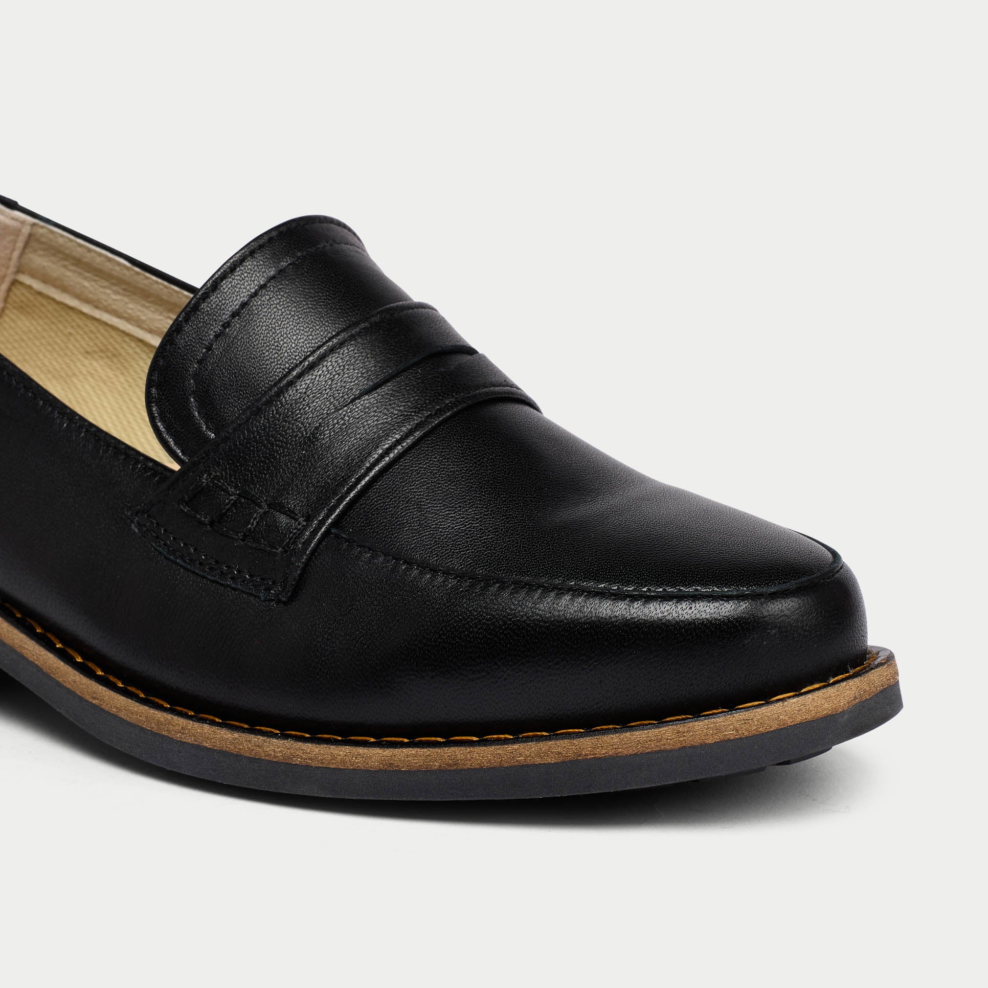 Nadia - Black Leather Loafers - Image 3