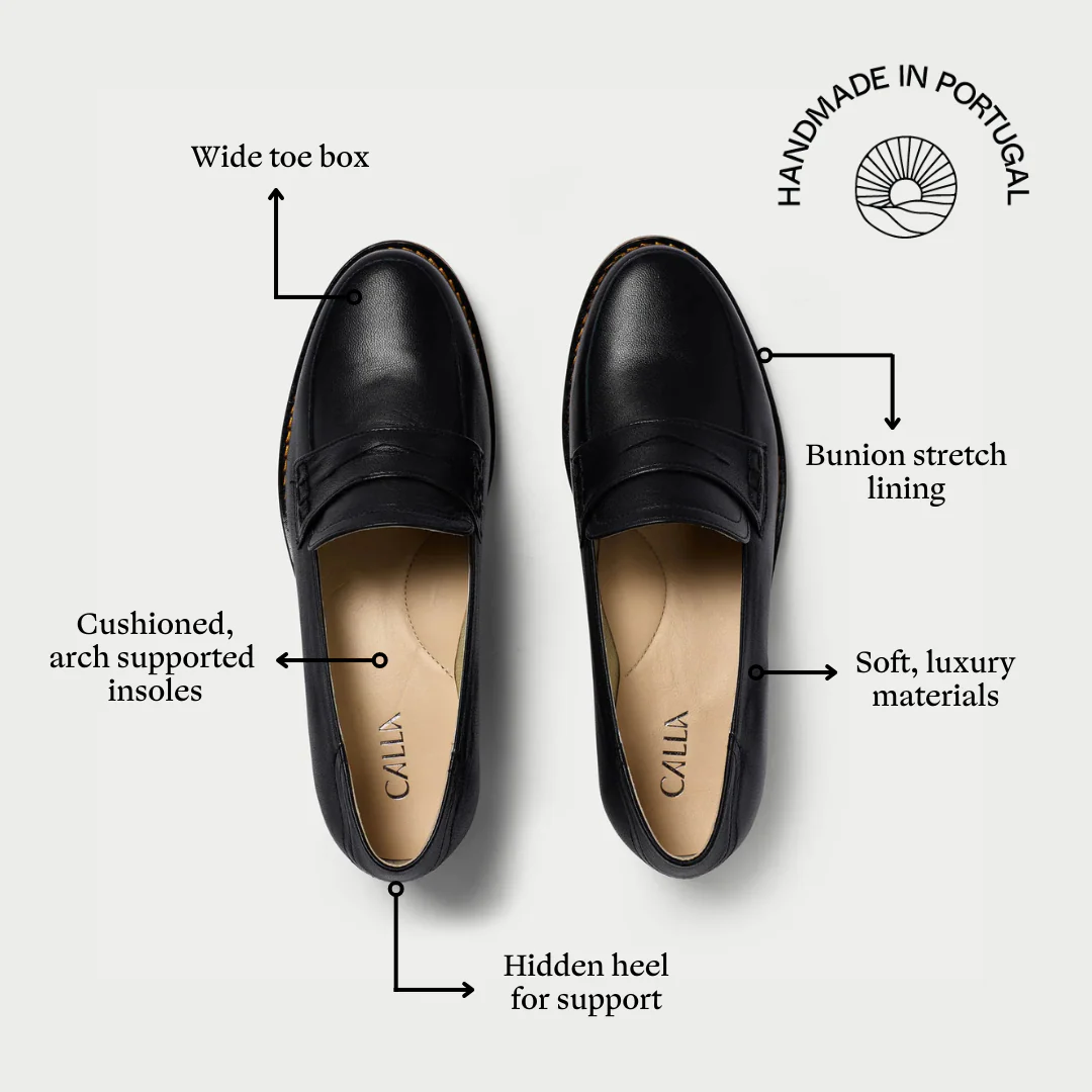 Nadia - Black Leather Loafers - Image 4