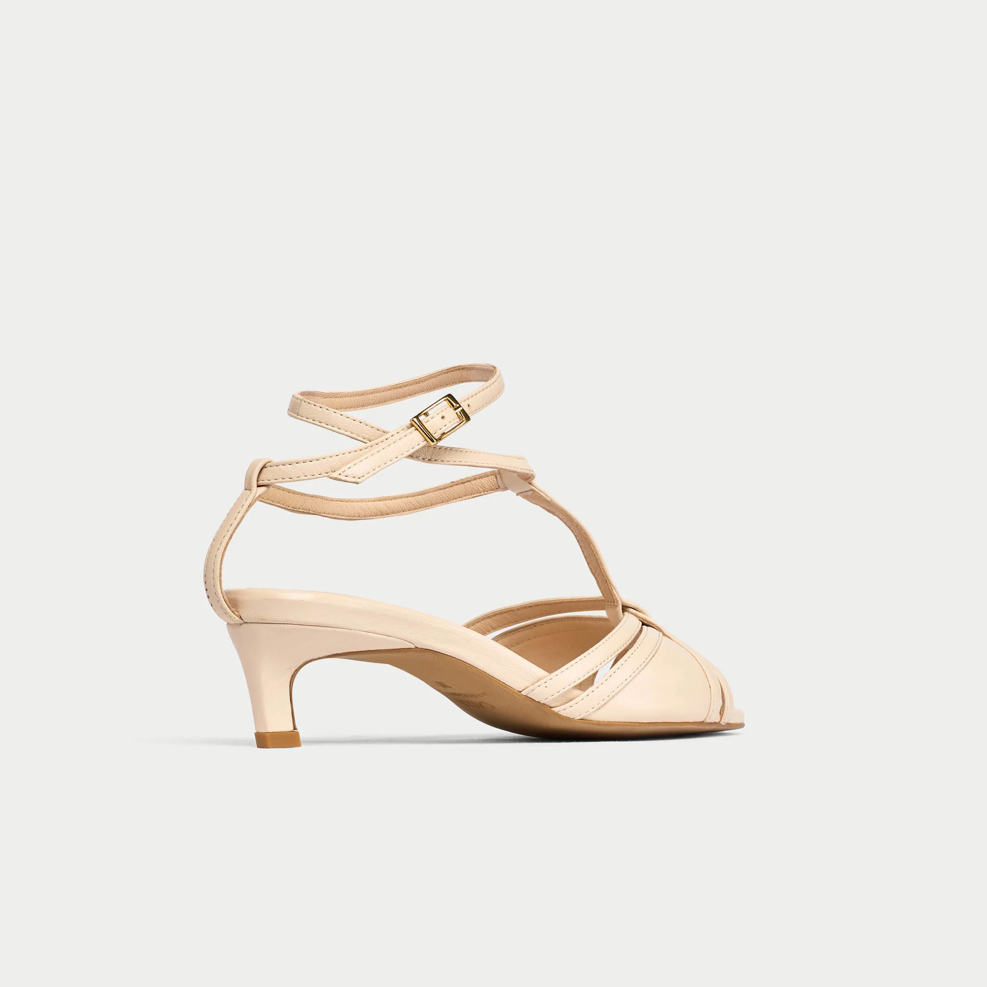 Ria - Light Beige Kitten Heels - Image 6