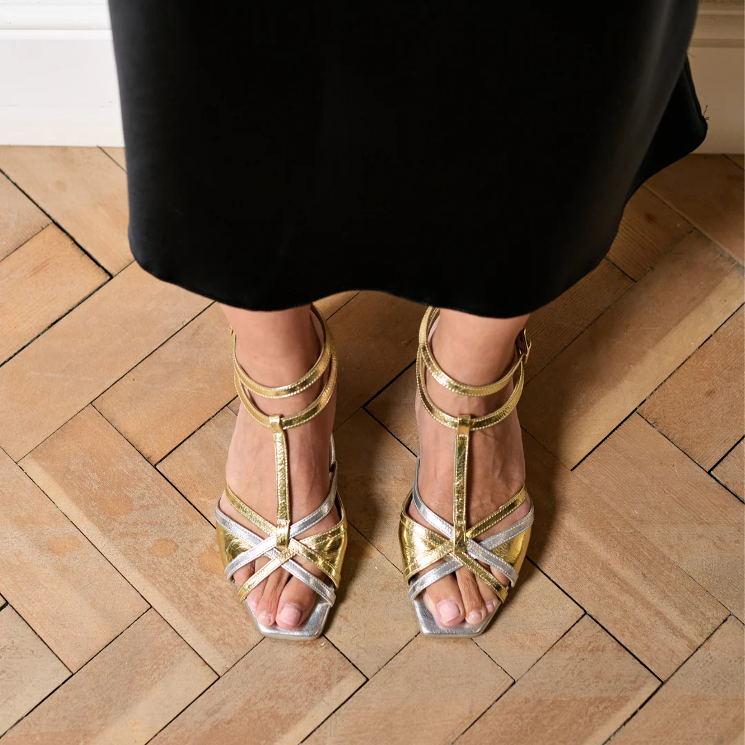 Ria - Mixed Metallic Kitten Heels - Image 9