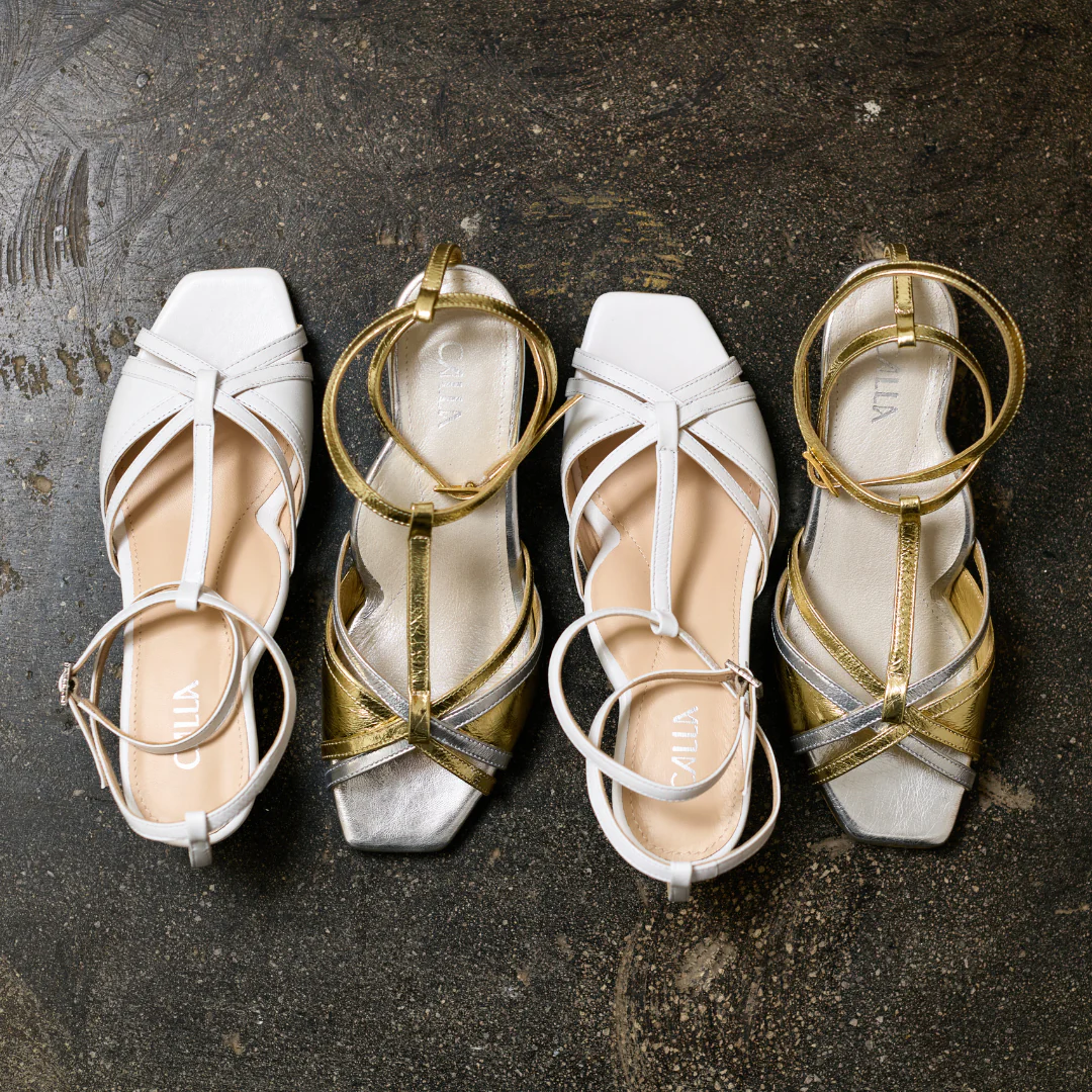 Ria - White Leather Kitten Heels - Image 10