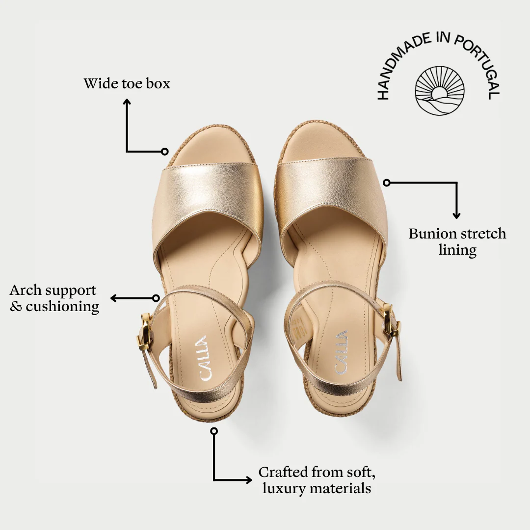 Rosa - Champagne Metallic Wedges - Image 5