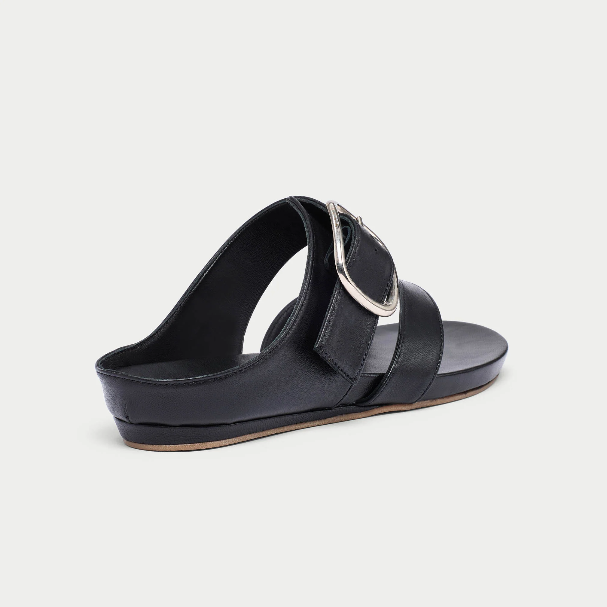 Ruby - All Black Leather Sandals - Image 4