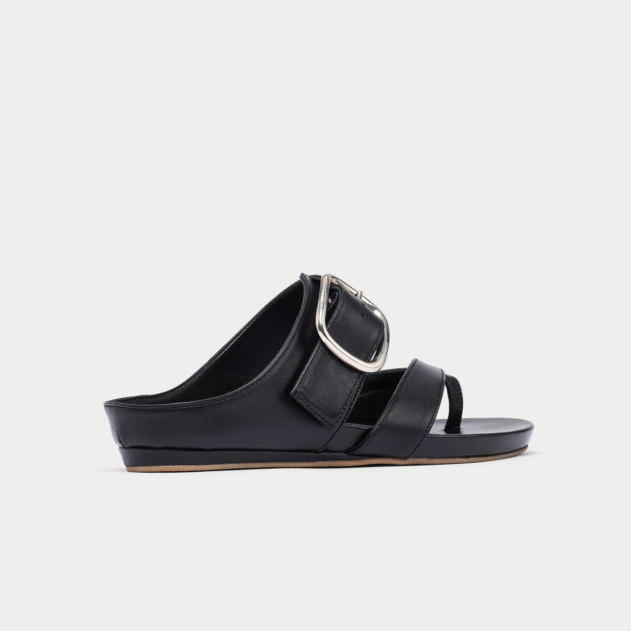 Ruby - All Black Leather Sandals - Image 7