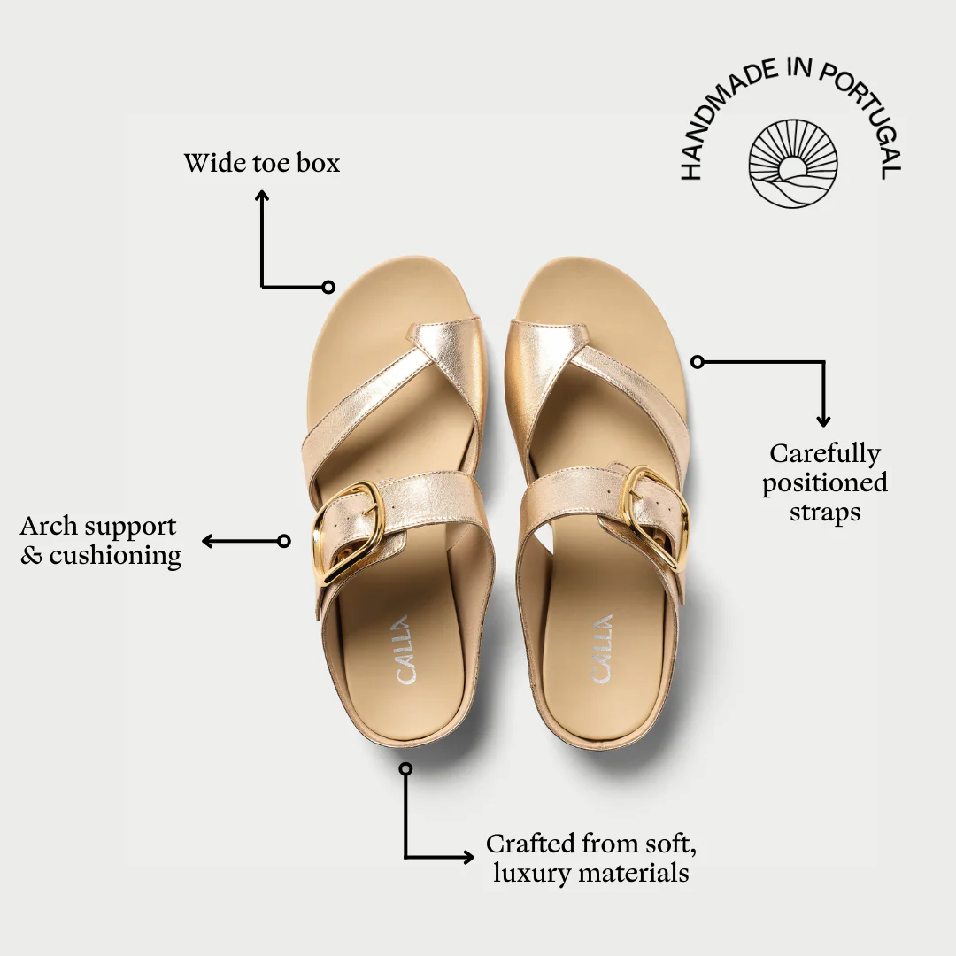 Ruby - Champagne Leather Sandals - Image 5