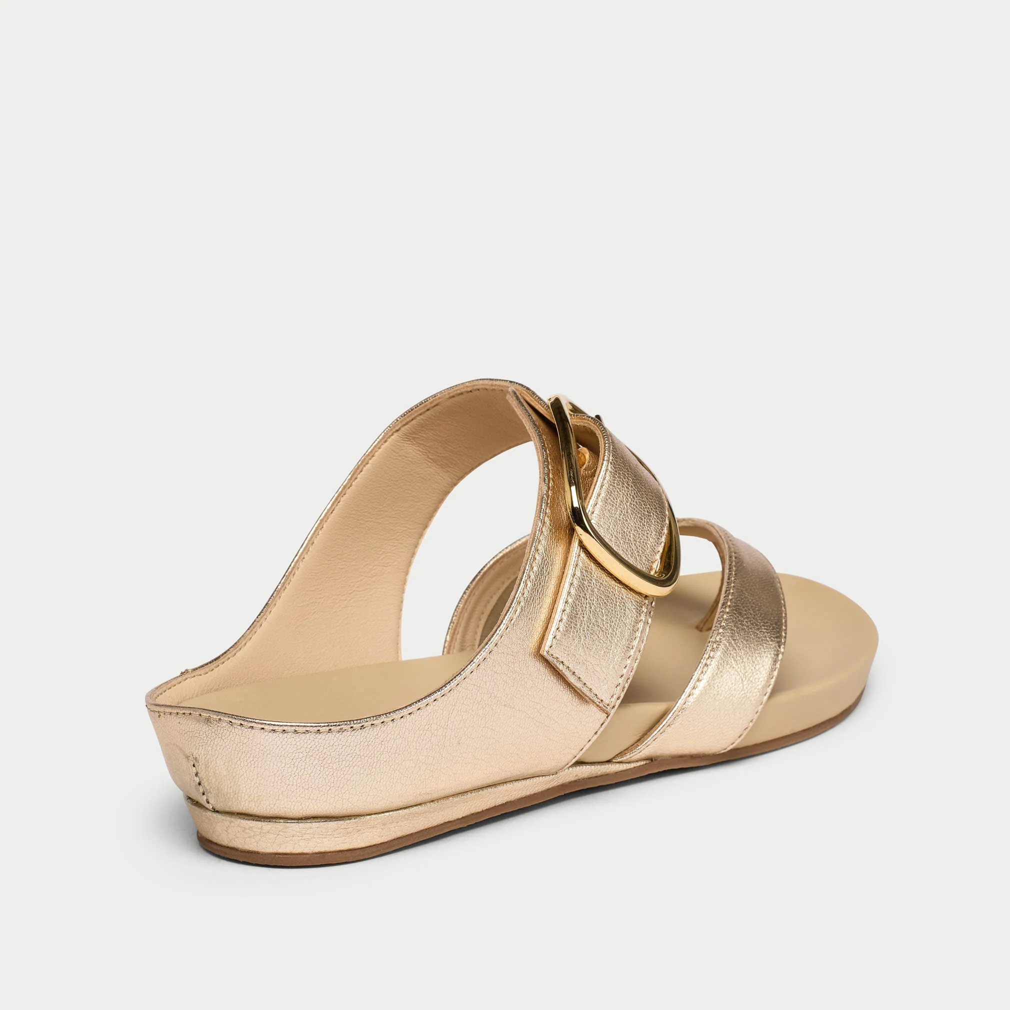 Ruby - Champagne Leather Sandals - Image 7