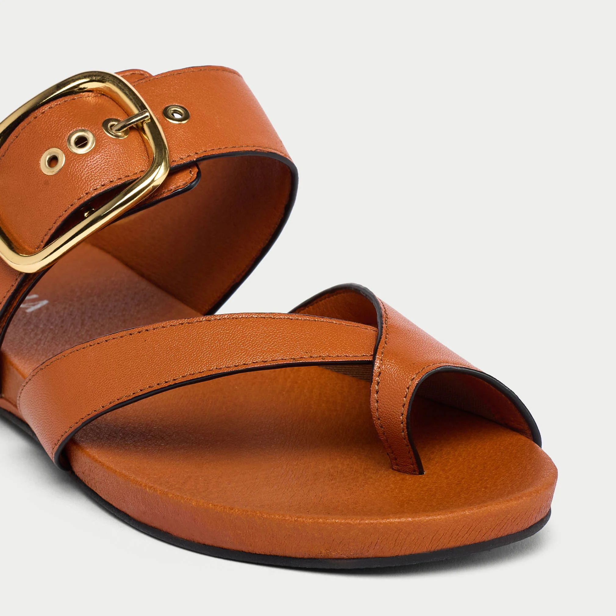 Ruby - Cognac Leather Sandals - Image 6