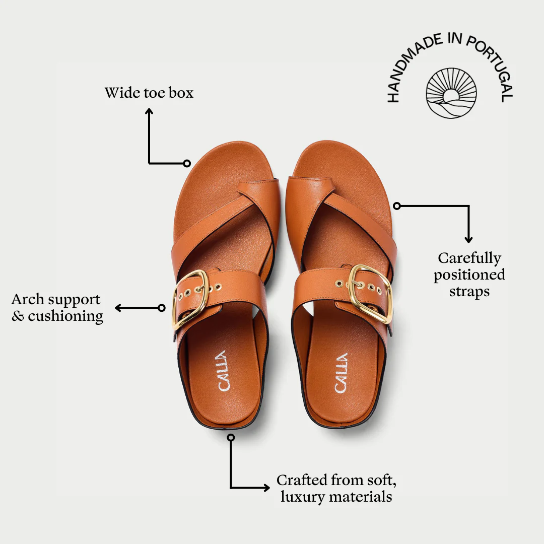 Ruby - Cognac Leather Sandals - Image 8