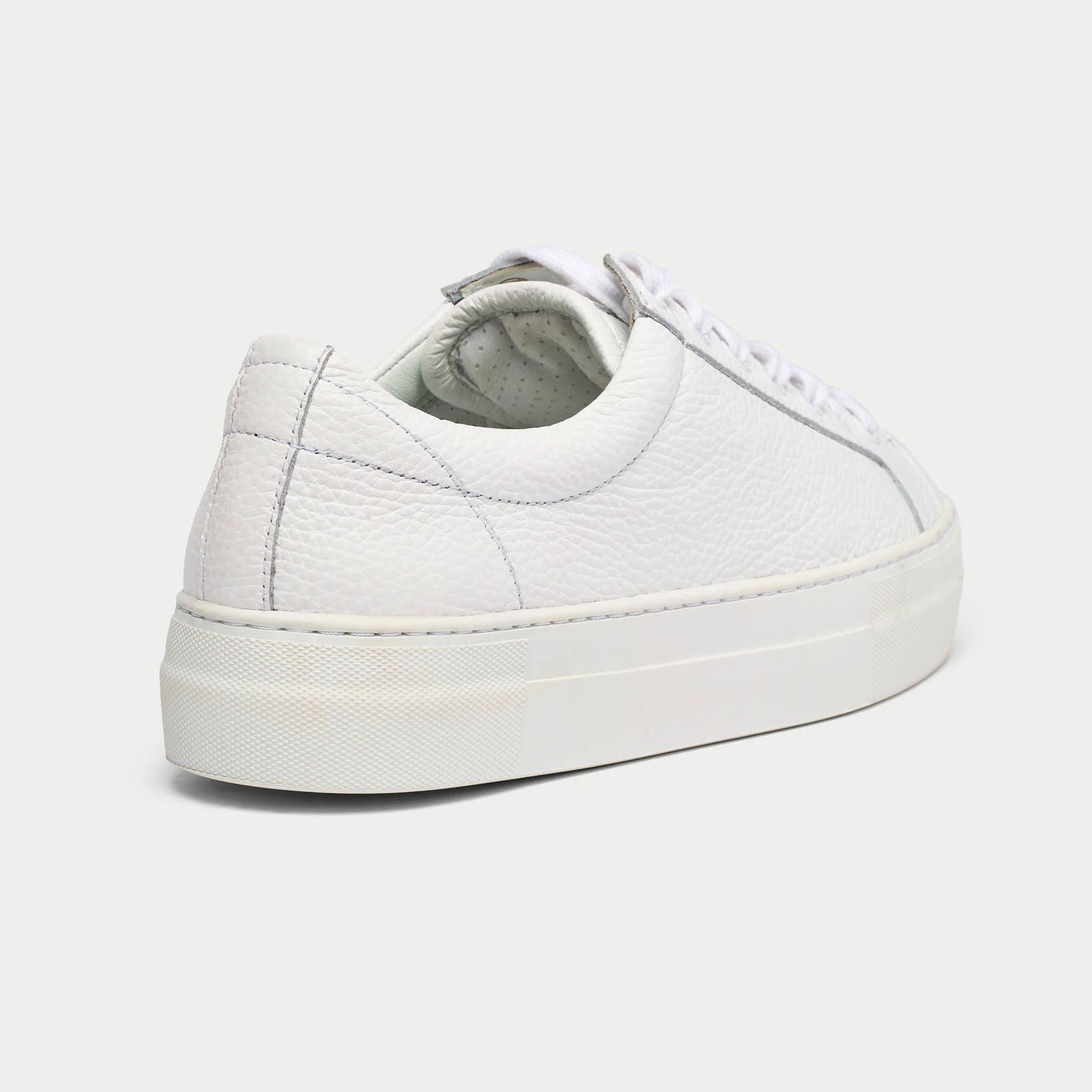 Saturn - White Leather Wide Fit Trainers - Image 5