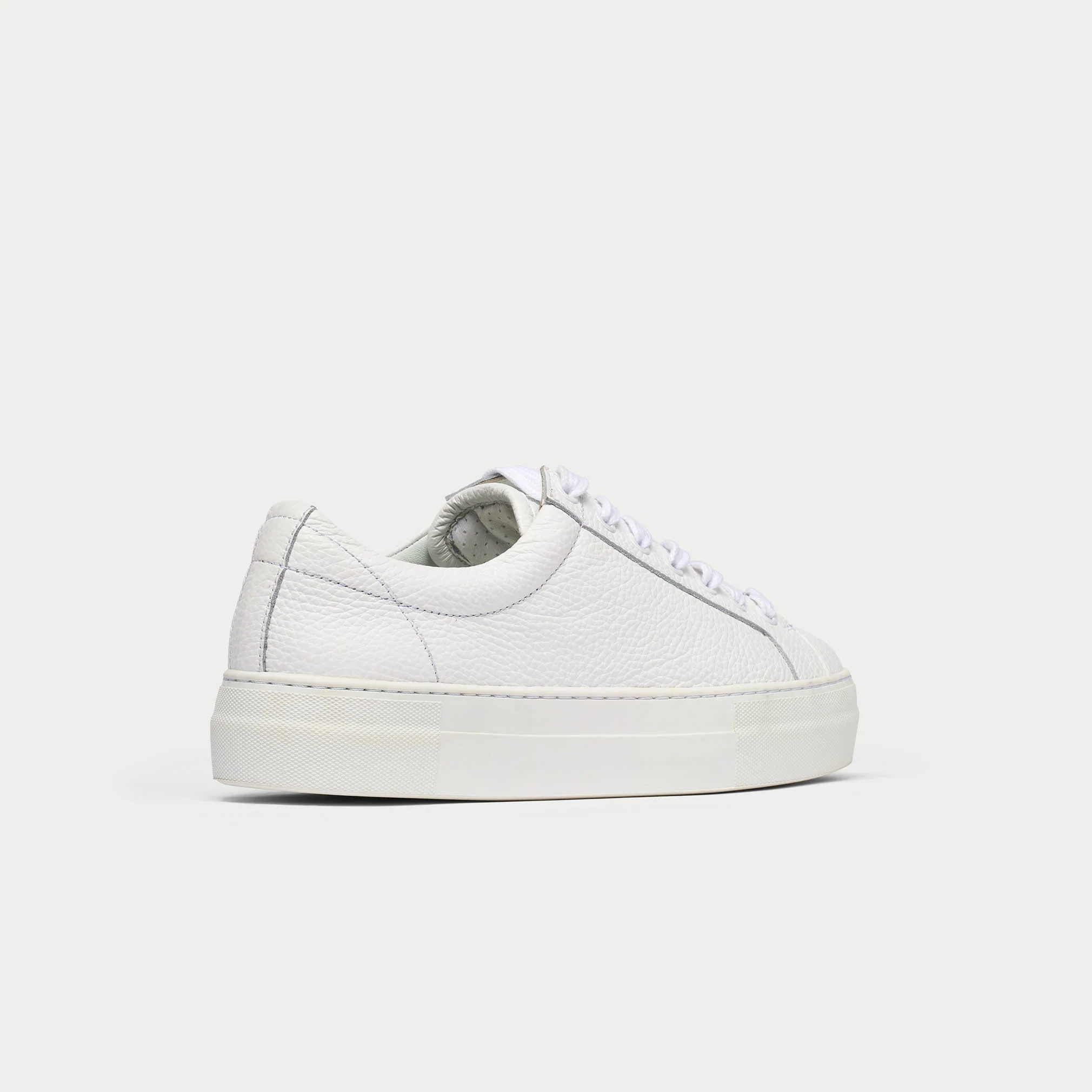Saturn - White Leather Wide Fit Trainers - Image 7