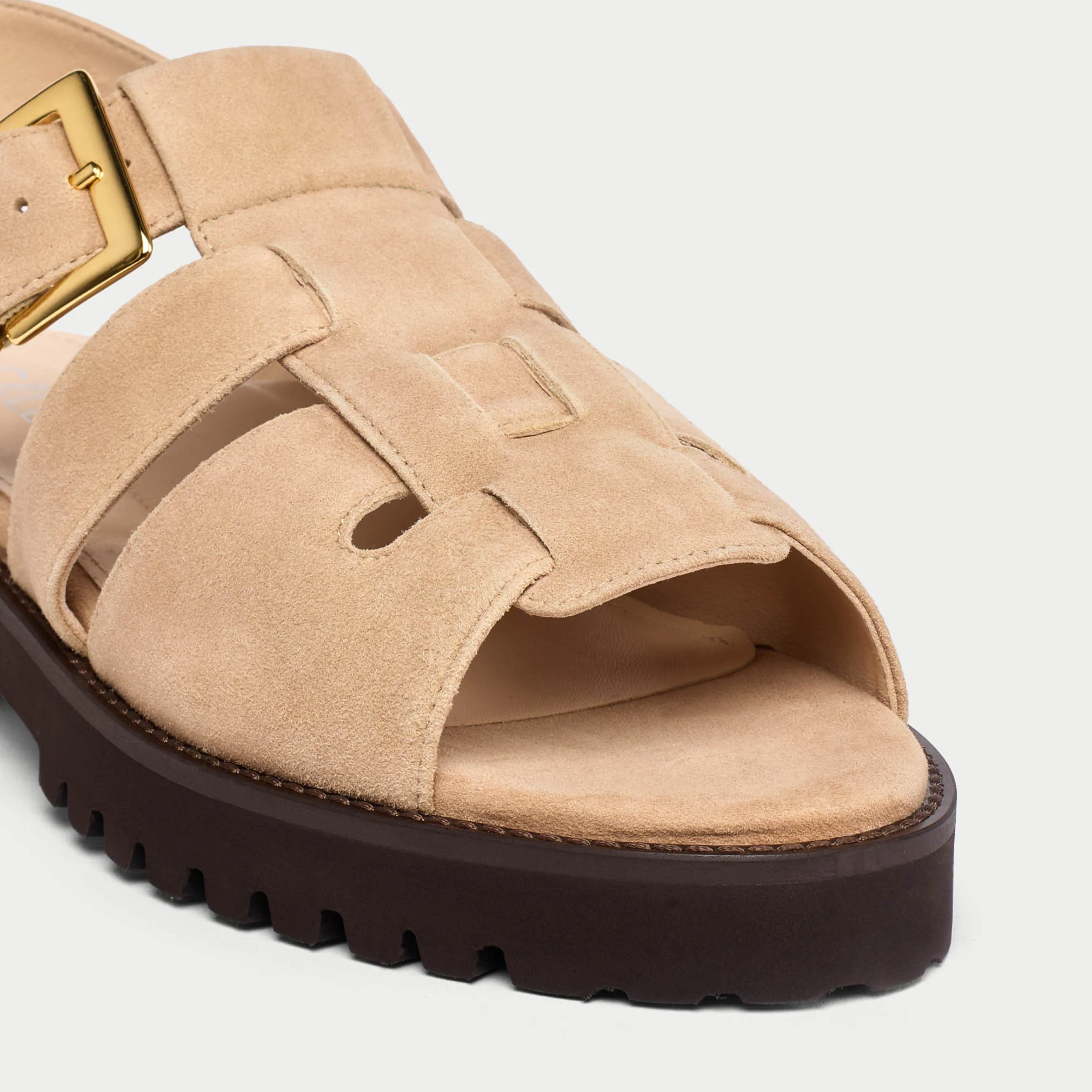 Simone - Beige Suede Sandals - Image 4