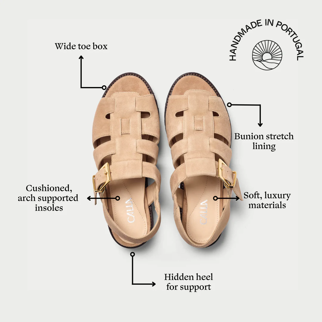 Simone - Beige Suede Sandals - Image 6