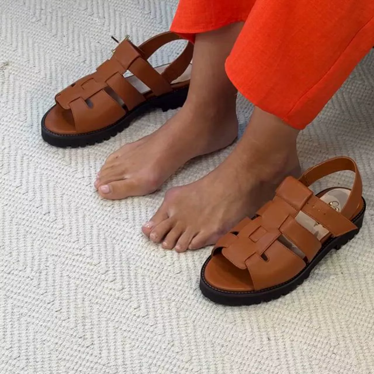 Simone - Tan Leather Sandals - Image 3