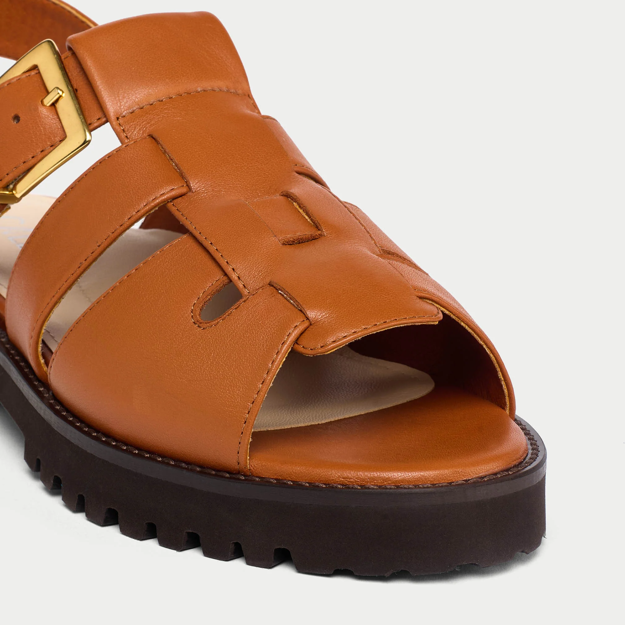 Simone - Tan Leather Sandals - Image 5