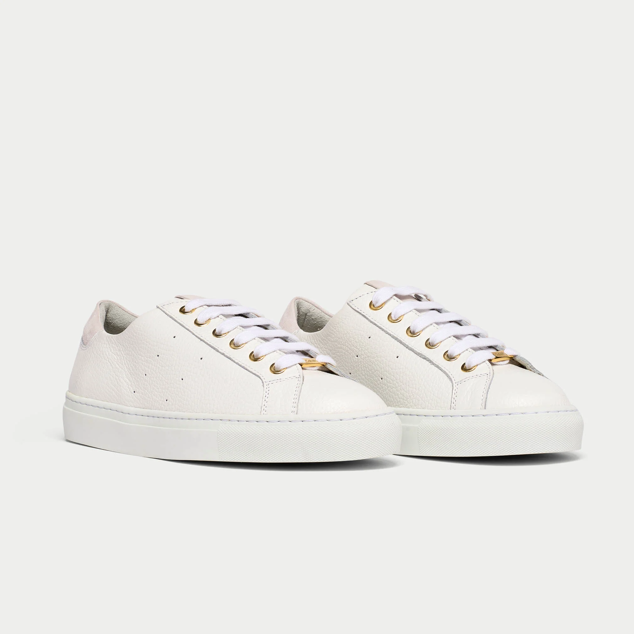 Star - White Grain Leather Wide Fit Trainers - Image 4